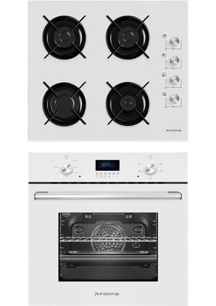 Femaş 2'li Ankastre Set ( B 3140 Ce Beyaz Ankastre Ocak + 5001 Ankastre Fırın )