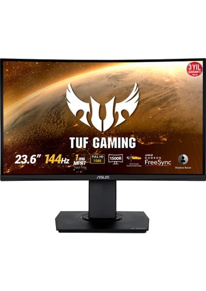 Asus Tuf Gaming VG24VQ 23.6" 144Hz 1ms (HDMI+Display) Freesync Curved Monitör