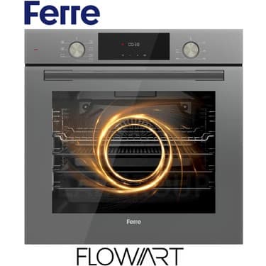 Ferre QMS63CPR Flowart Serisi Gri Ankastre Fırın (0+7 Konum) 2