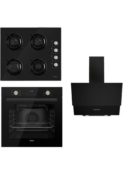 Ferre Flowart Serisi Siyah Set (2140 Ce Siyah + QMS63CS +D003 )
