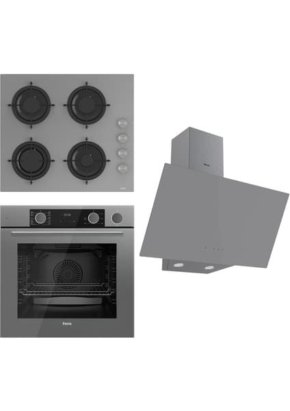 Ferre Steamart&fryart Serisi Buharlı Pişirme Gri Set (CS208 + XE64CPR +D079 )