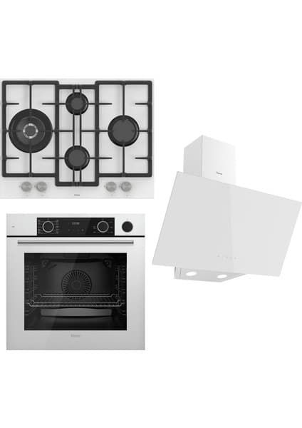 Ferre Steamart&fryart Serisi Buharlı Pişirme Beyaz Set (ED076 + XE64CB +D078 )