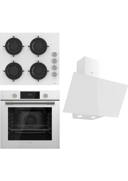 Ferre Flowart Serisi Beyaz Set (CS206 + QMS63CB +D078 )