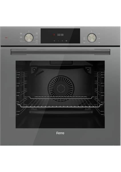 Ferre QMS63CPR Flowart Serisi Gri Ankastre Fırın (0+7 Konum)