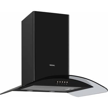 Regal Siyah Eğimli Davlumbaz Duvar Tipi 60 cm 432 m3/sa Güçlü Emiş ve 64 dB Ses Seviyesi 2