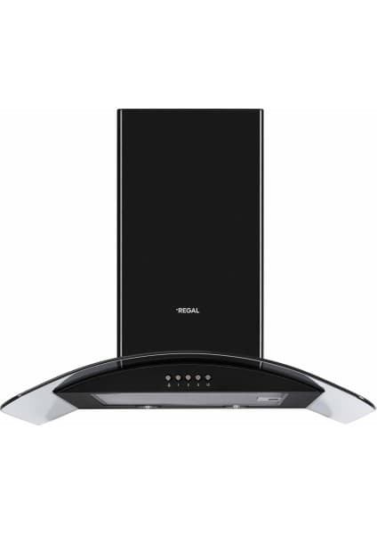 Regal Siyah Eğimli Davlumbaz Duvar Tipi 60 cm 432 m3/sa Güçlü Emiş ve 64 dB Ses Seviyesi