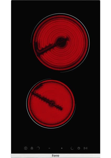 Ferre Ms231 2'li Vitroseramik Siyah Elektrikli Ankastre Ocak 30 Cm