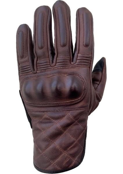 The Biker Jeans Hammer Brown Korumalı Motosiklet Deri Eldiveni 6