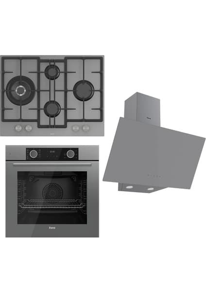 Ferre Fryart Serisi Airfry Pişirme Gri Set (ED078 + XE63CPR +D079 )