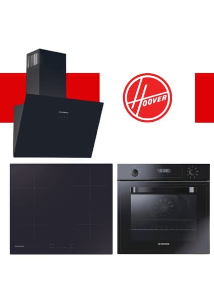 Hoover HOT3051BI/E Siyah Ankastre Set – Yeni Seri Vitroseramik Ocak ve Fanlı Fırın, Çocuk Kilidi, A Enerji Sınıfı 6