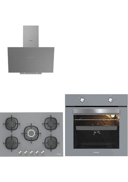 Silverline Sılverlıne 3'lü Ankastre Set (BO65E1S01-3481 Gri 3-CS5622S01)