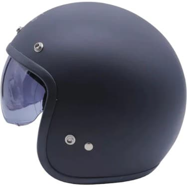 Motoanl Motosiklet Chopper Cruiser Kaskı Yarım Açık Kask ABS Malzeme Ce Onaylı Güneş Vizörlü Motor Kask Mat Siyah 4