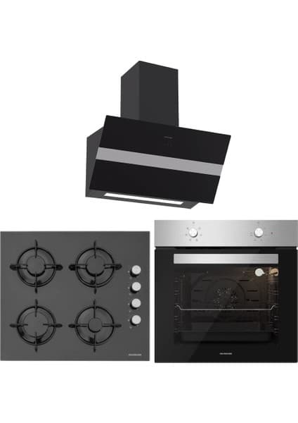 Silverline BO6501X01 CS5349B01 3472 Bold 60 Siyah Ankastre Set