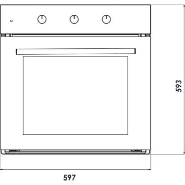 Kumtel Turbo Fanlı Siyah Ankastre Fırın B66 - SF2 ( 4 pro 3 düğme ) 3