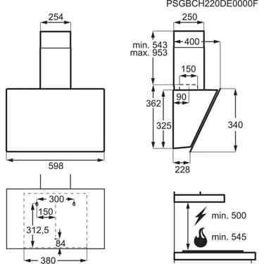 Electrolux LFV436K Duvar Tipi Davlumbaz Siyah 5