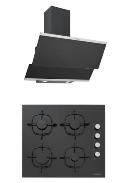 Silverline CS5335B01 - 3420 Classy 60 Siyah Cam 2'Li Ankastre Set