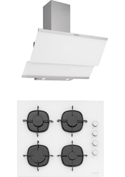 Silverline CS5335W01 - 3420 Classy 60 Beyaz Cam Ankastre Set