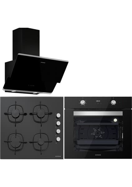 Silverline BO6502B02 - CS5335B01 - 3490 Oslo Siyah Ankastre Set