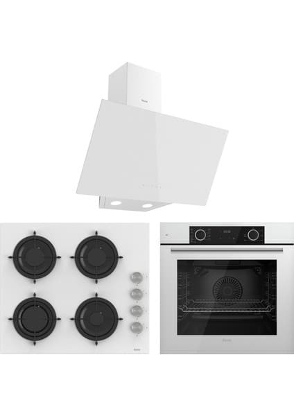 Ferre Ultra Fryart Cs Serisi Beyaz Ankastre Cam Set (D078 + CS206 + XE63CB)