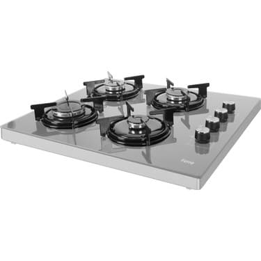 Ferre 2240 Gri 60 cm Emaye Izgaralı Set Üstü Cam Ocak - Doğalgaz 2