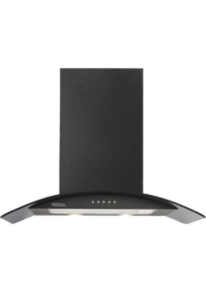 Regal Siyah Eğimli Davlumbaz Duvar Tipi 60 cm 432 m3/sa Güçlü Emiş ve 64 dB Ses Seviyesi 4