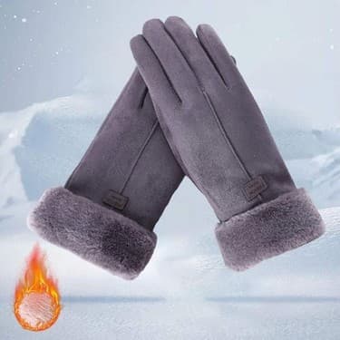 Bestone Kadın Eldiven Tam Parmak Mittens Kış Rüzgar Geçirmez Eldiven Bisiklete Binme Gri Gri (Yurt Dışından) 3