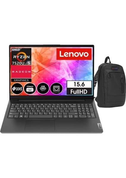 Lenovo V15 Gen4 Amn Ryzen5 7520U 16GB Ddr5 1tb SSD 15.6\