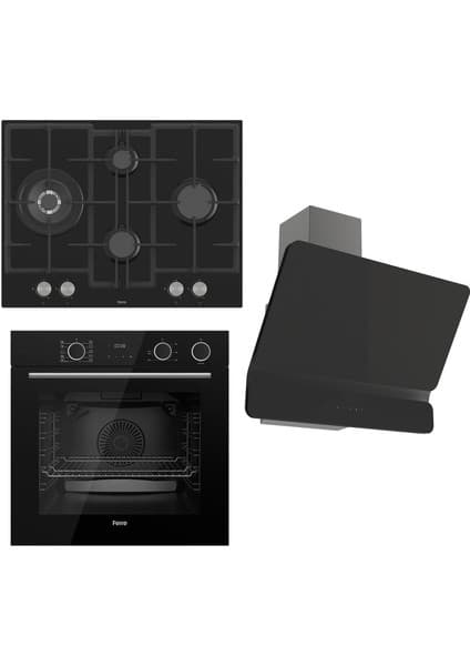 Ferre Steamart Serisi Buharlı Pişirme Siyah Set (ED075 + XE64CS +D080 )