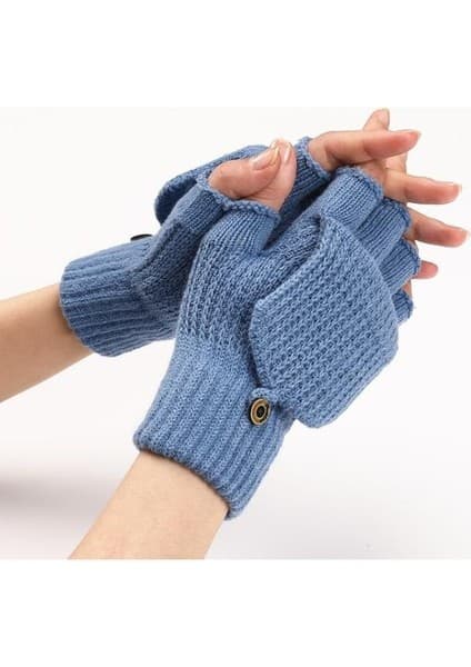 Qixun Termal Yarım Parmak Eldiven Kalın Yumuşak Kitli Kaymaz Dokunmatik Ekran Tasarımı (Yurt Dışından)