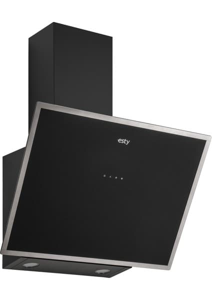 Esty 3473 60 cm Siyah Cam Davlumbaz