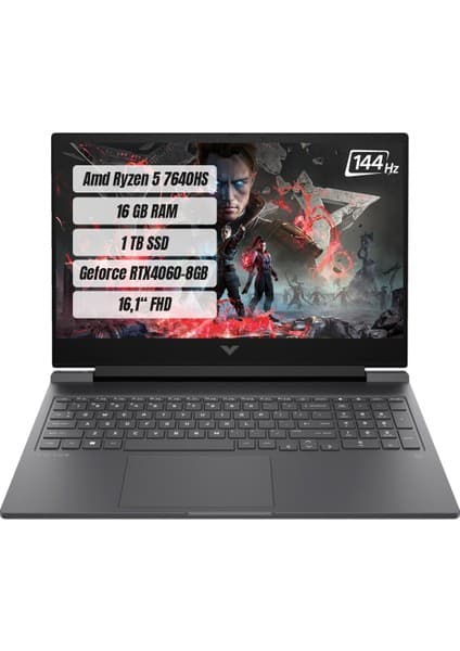 Hp Victus Gaming Laptop 16-S0018NT Amd Ryzen 5 7640HS 16 GB 1 Tb SSD Rtx 4060 Freedos 16.1\