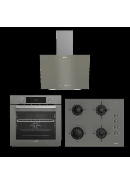 Arçelik Gri Uygun Cam Ankastre Set