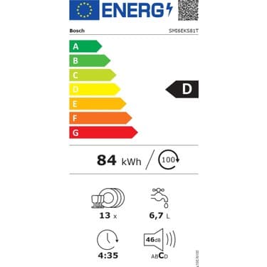 Bosch SMI6EKS81T Serie 6 Yarı Ankastre Bulaşık  4