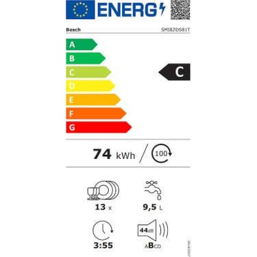 Bosch SMI8ZDS81T Serie 8 Yarı Ankastre Bulaşık Makinesi | 8 Programlı, AquaSensor 5