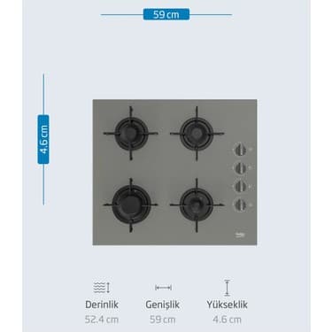 Beko Yeni Gri Cam Avantaj Set - 3’lü Ankastre Set (Fırın + Ocak + Davlumbaz) 5