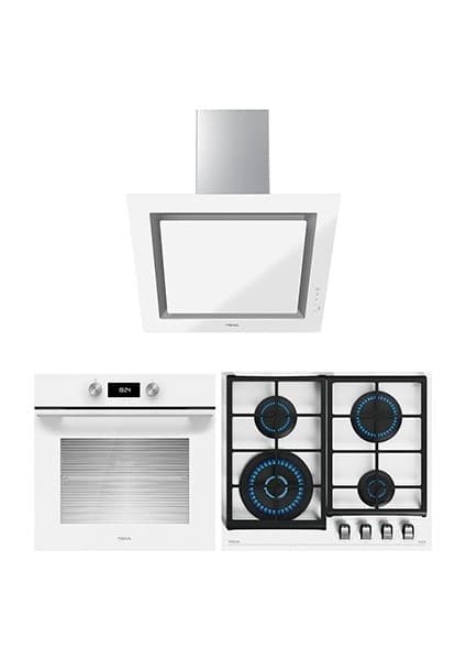 Teka - Urban White Ankastre Set - (Hlb 8400 Wh Fırın + Gzc 64320 Xbc Wh Ocak + Dlv 68660 Wh Davlumbaz ) - Beyaz - 20230022