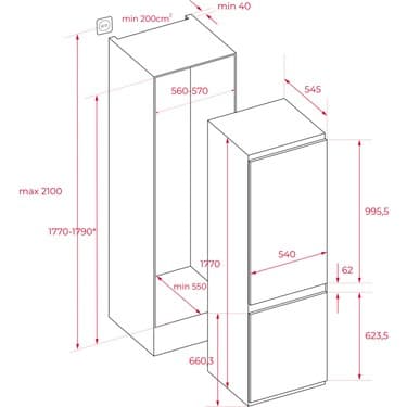 Teka RBF 43330 F/EU Ankastre Buzdolabı A+ 432 L 2