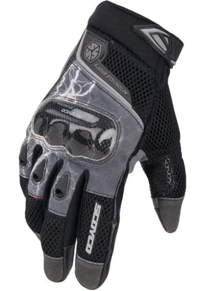 Motoanl Karbon Full Koruma Reflektörlü Motosiklet Eldiveni