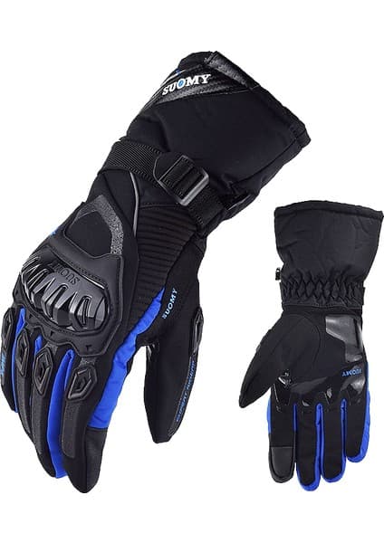 Huanmei Motosiklet Kışlık Sürüş Eldivenleri - Dokunmatik Ekranlı, Su Geçirmez, Sıcak Tutan