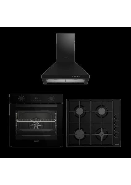 Arçelik Siyah Yeni Ekonomik Ankastre Set