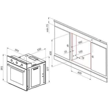 Ferre 11002 Siyah Ankastre Fırın 2