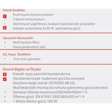 Termikel Ankastre Davlumbaz Kochia XX60 3
