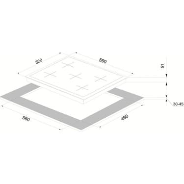 Vinola MOG.7110.111.02 Döküm Izgaralı Wok Gözlü Beyaz Cam Ocak - Doğalgaz 2