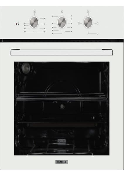 Kumtel Kristal Beyaz Cam Ankastre Fırın A66 - S2 (Mt) 3 Pro 3 Düğme(Dizayn B) Cam