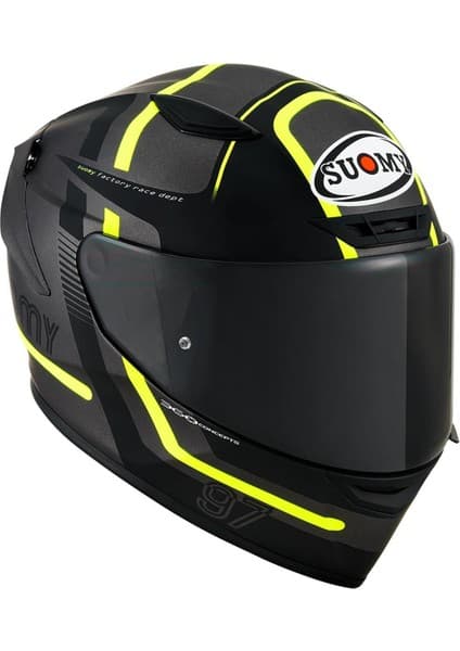 Suomy Track-1 Kask Nınety Seven Gun Metal-Yellow 6