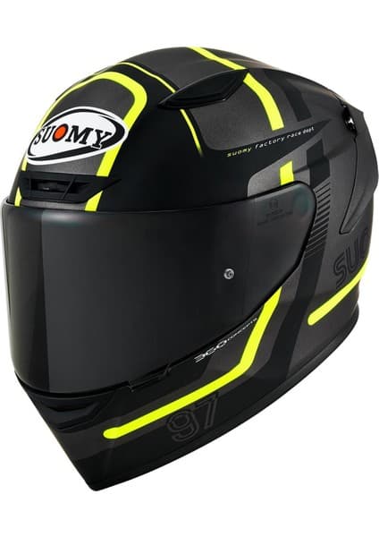 Suomy Track-1 Kask Nınety Seven Gun Metal-Yellow
