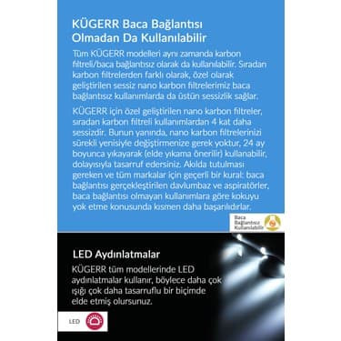 Kügerr F10 90 cm Inox Sessiz Duvar Tipi Davlumbaz 6