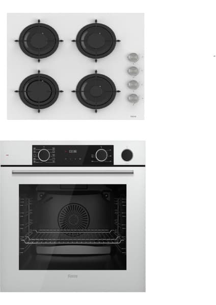 Ferre Steamart&fryart Serisi Buharlı Pişirme Ikili Beyaz Set (CS206 + XE64CB )