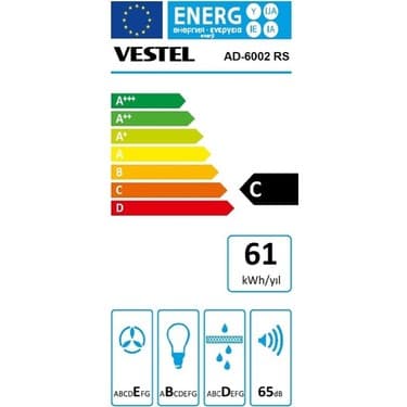 Vestel AD-6002 RS Ankastre Davlumbaz 3