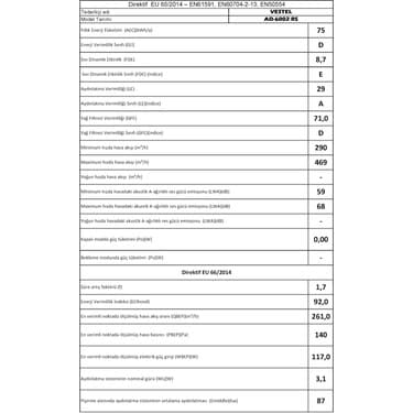 Vestel AD-6002 RS Ankastre Davlumbaz 4